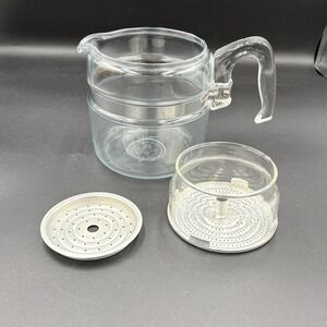 VTG  Pyrex 7754 4 Cup Glass Stovetop Percolator Coffee Pot & Basket